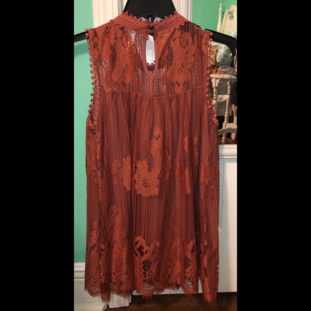 Coral Lace Tank